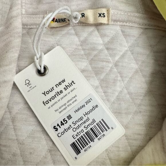 Marine Layer corbet snap hoodie oatmeal quilted size XS womens soft sweatshirt - Picture 9 of 9